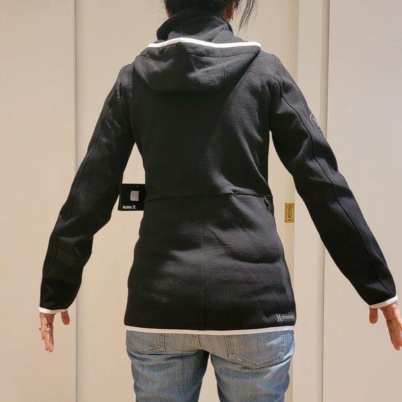 NEW w/tag-HURLEY Warm Fleece Sweatshirt Jacket Detachable Hood SMALL -Cheap Ship - Picture 5 of 8